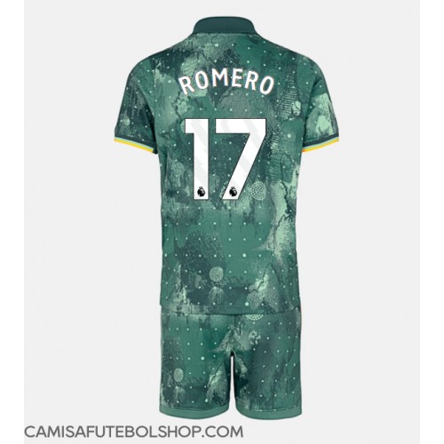 Camisa de time de futebol Tottenham Hotspur Cristian Romero #17 Replicas 3º Equipamento Infantil 2024-25 Manga Curta (+ Calças curtas)